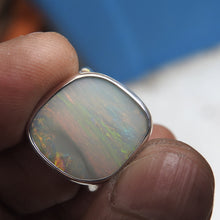 Load image into Gallery viewer, Natural Lightning Ridge Solid White Opal Sterling Silver Ring