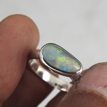 Load image into Gallery viewer, Natural Lightning Ridge Solid Opal Sterling Silver Ring