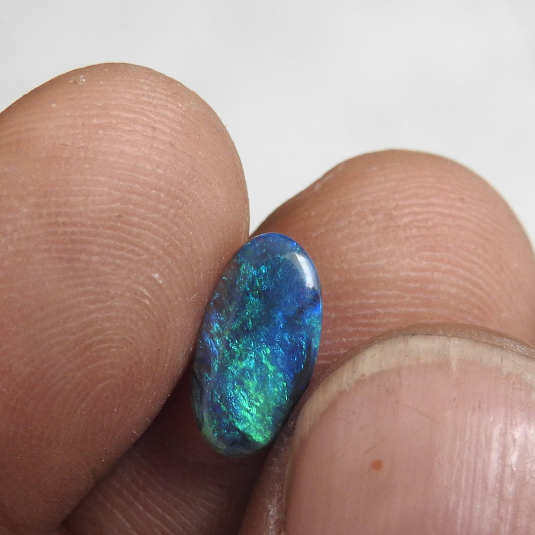 Made to Order Ring with Solid Lightning Ridge Black Opal Green Blue Colors
