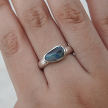 Load image into Gallery viewer, Australian Lightning Ridge  Solid Opal Sterling Silver Ring