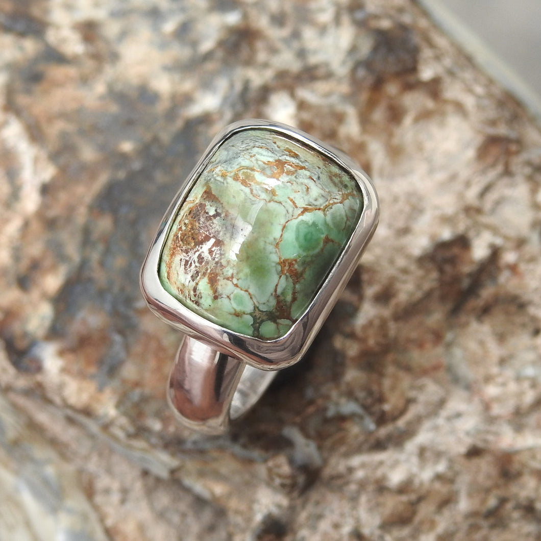 Australian Natural Variscite Sterling Silver Ring