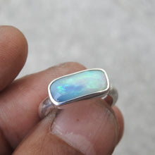 Load image into Gallery viewer, Australian Lightning Ridge Solid Natural Opal Sterling Silver Ring