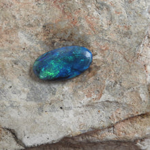 Load image into Gallery viewer, Made to Order Ring with Solid Lightning Ridge Black Opal Green Blue Colors