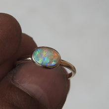 Load image into Gallery viewer, Australian Lightning Ridge Solid Natural Opal Sterling Silver Ring