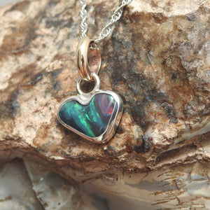 Solid Australian Lightning Ridge Black Opal Pendant Necklace