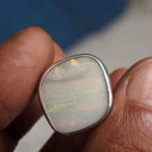 Load image into Gallery viewer, Natural Lightning Ridge Solid White Opal Sterling Silver Ring