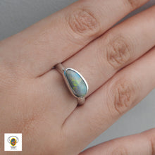 Load image into Gallery viewer, Natural Lightning Ridge Solid Opal Sterling Silver Ring