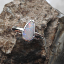 Load image into Gallery viewer, Natural Lightning Ridge Solid White Opal Sterling Silver Ring
