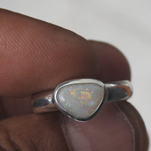 Load image into Gallery viewer, Australian Lightning Ridge Solid Opal Sterling Silver Ring