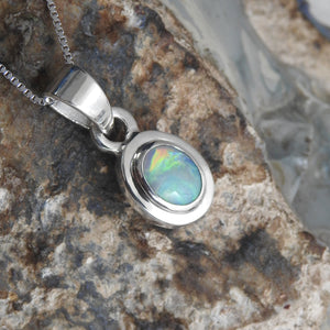 Lightning Ridge Solid Opals Double Faces Pendant Necklace