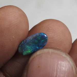 Made to Order Ring with Solid Lightning Ridge Black Opal Green Blue Colors
