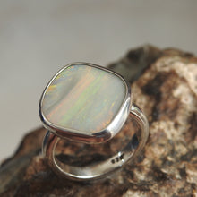 Load image into Gallery viewer, Natural Lightning Ridge Solid White Opal Sterling Silver Ring