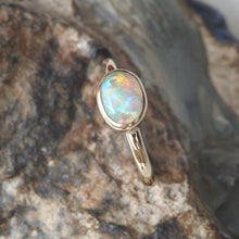 Load image into Gallery viewer, Australian Lightning Ridge Solid Natural Opal Sterling Silver Ring