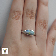Load image into Gallery viewer, Natural Lightning Ridge Solid Opal Sterling Silver Ring