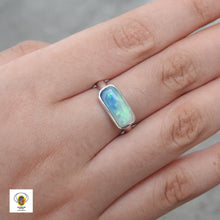 Load image into Gallery viewer, Australian Lightning Ridge Solid Natural Opal Sterling Silver Ring
