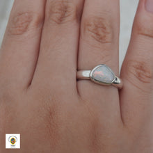 Load image into Gallery viewer, Australian Lightning Ridge Solid Opal Sterling Silver Ring