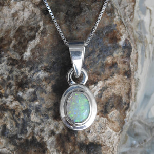 Lightning Ridge Solid Opals Double Faces Pendant Necklace