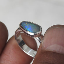 Load image into Gallery viewer, Natural Lightning Ridge Solid Opal Sterling Silver Ring