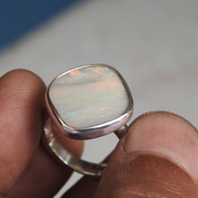 Load image into Gallery viewer, Natural Lightning Ridge Solid White Opal Sterling Silver Ring