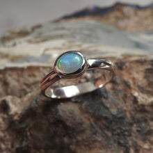 Load image into Gallery viewer, Natural Lightning Ridge Solid Opal Ring