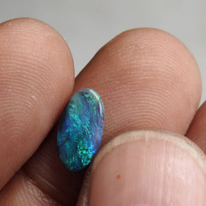 Made to Order Ring with Solid Lightning Ridge Black Opal Green Blue Colors