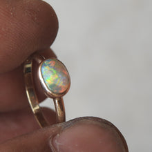 Load image into Gallery viewer, Australian Lightning Ridge Solid Natural Opal Sterling Silver Ring