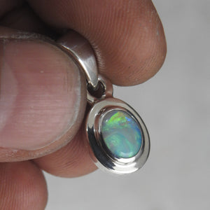 Lightning Ridge Solid Opals Double Faces Pendant Necklace