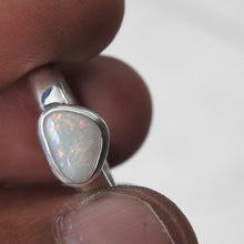 Load image into Gallery viewer, Australian Lightning Ridge Solid Opal Sterling Silver Ring