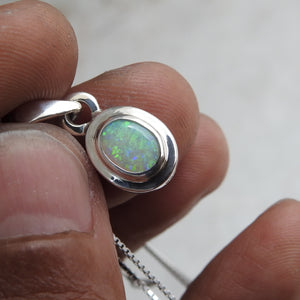 Lightning Ridge Solid Opals Double Faces Pendant Necklace