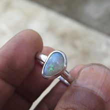 Load image into Gallery viewer, Natural Lightning Ridge Solid Opal Sterling Silver Ring