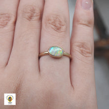 Load image into Gallery viewer, Australian Lightning Ridge Solid Natural Opal Sterling Silver Ring