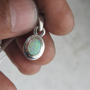 Lightning Ridge Solid Opals Double Faces Pendant Necklace