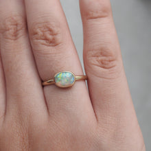 Load image into Gallery viewer, Australian Lightning Ridge Solid Natural Opal Sterling Silver Ring