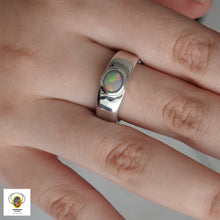 Load image into Gallery viewer, Natural Lightning Ridge Solid Opal Sterling Silver Ring