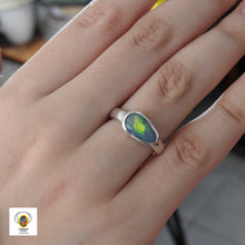 Load image into Gallery viewer, Natural Lightning Ridge Solid Opal Sterling Silver Ring