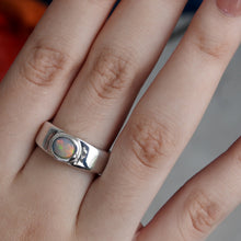 Load image into Gallery viewer, Natural Lightning Ridge Solid Opal Sterling Silver Ring