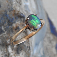 Load image into Gallery viewer, Lightning Ridge Black Opal Ring