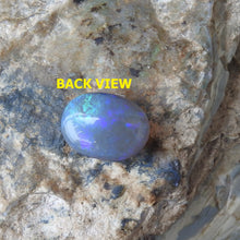 Load image into Gallery viewer, Natural Lightning Ridge Solid Polished Black Crystal Opal with Green Blue Color Fires.