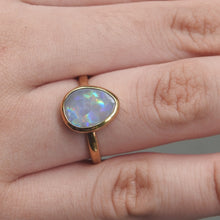 Load image into Gallery viewer, Lightning Ridge Solid Opal Ring with Multi-Color