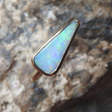 Load image into Gallery viewer, Lightning Ridge Solid White Opal Ring with Multi-Color