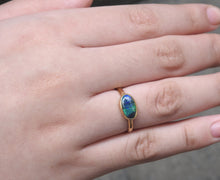Load image into Gallery viewer, Solid Lightning Ridge Natural Black Opal Ring