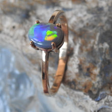 Load image into Gallery viewer, Lightning Ridge Black Opal Ring