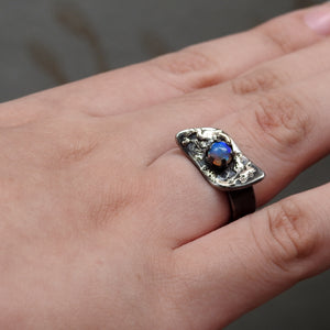 Australian Natural Solid Crystal Opal Ring.