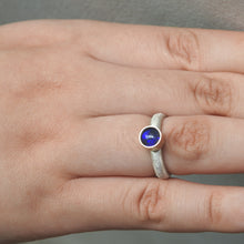 Load image into Gallery viewer, Made to order Solid Lightning Ridge Black Opal Ring with Blue Color