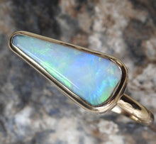 Load image into Gallery viewer, Lightning Ridge Solid White Opal Ring with Multi-Color