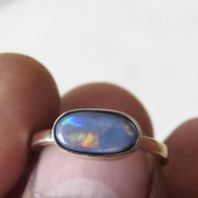 Load image into Gallery viewer, Custom Made 10k YG Ring with Solid Lightning Ridge Multi-Color Opal