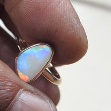 Load image into Gallery viewer, Coober Pedy Solid Natural White Opal Ring
