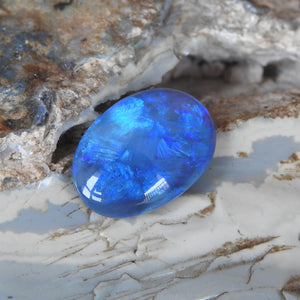 Solid Natural Black Opal from Lightning Ridge with Blue Green Colors.