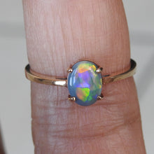 Load image into Gallery viewer, Lightning Ridge Black Opal Ring