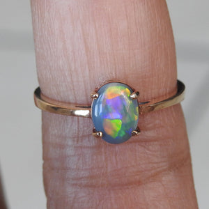 Lightning Ridge Black Opal Ring